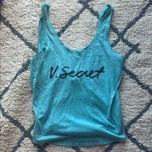 Victoria's Secret Blue Fitted Sleeveless Tank Top